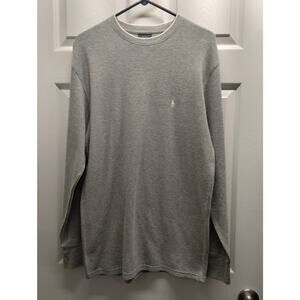 Polo Ralph Lauren Mens Size Large Thermal Waffle Knit Gray Pony Logo Sleep Shirt